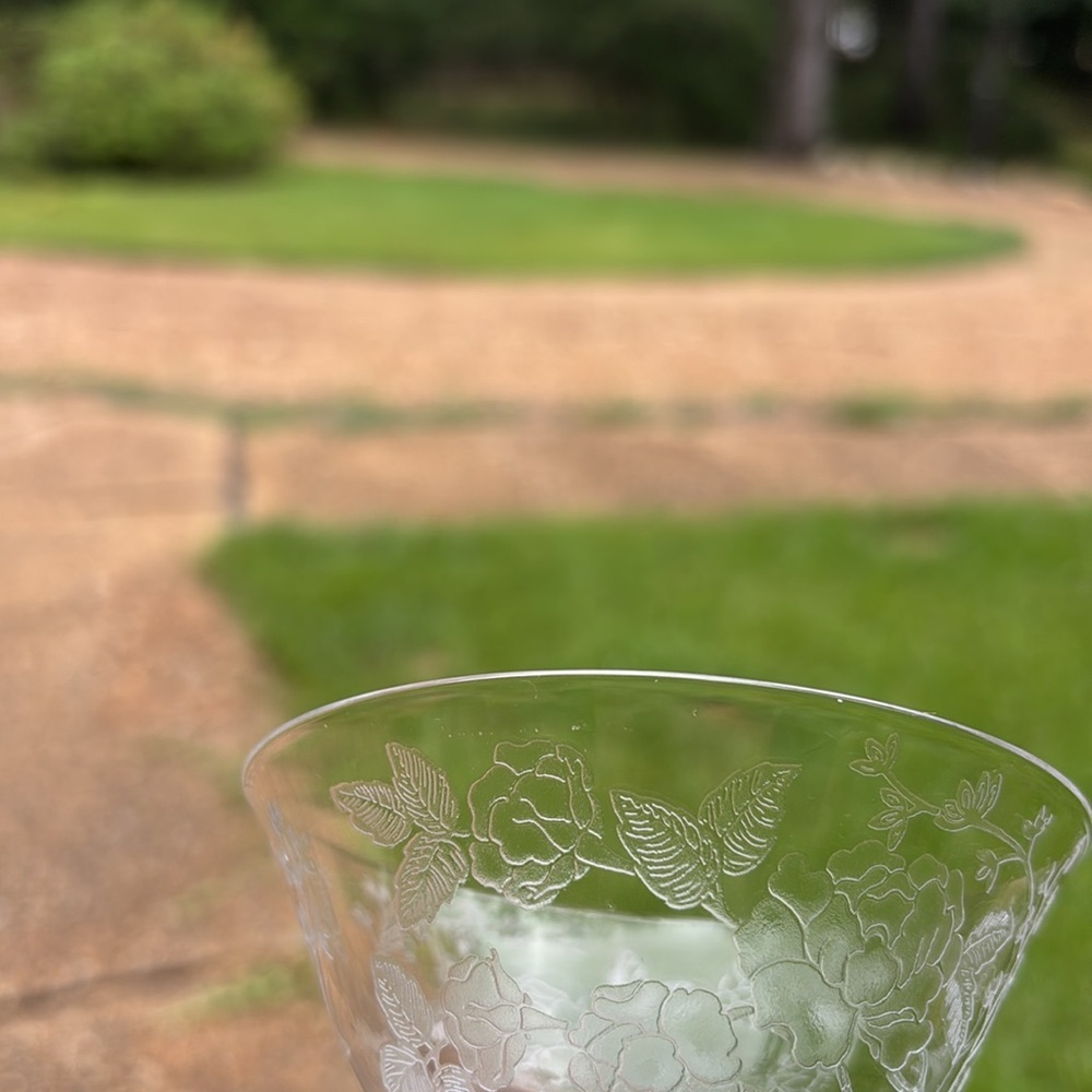 Duncan & Miller Crystal Champagne Coupe Etched “Charmaine Rose”…Vintage 1953 - Picture 8 of 9